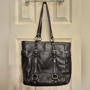 Coach legacy gallery black leather tote bag handbag shoulderbag purse y2k